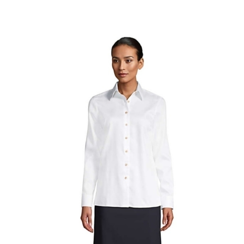 Lands'end Outfitters white shirt top wrinkle free broadcloth sz 32W 4X NWOT - Picture 2 of 9